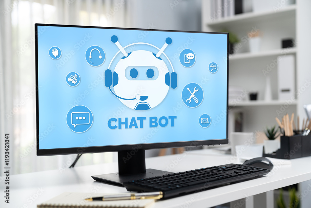 Poster chatbot software application for brisk online business that automatically reply to customer question