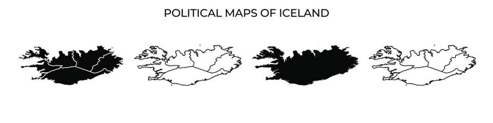Political Maps of Iceland Showcasing Geographic Changes Over Time