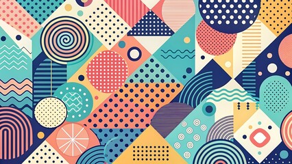 Fototapeta premium Geometric patterns with Polka dots