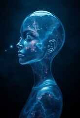 Fototapeta premium Cosmic Woman in Profile