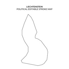 Political outline map of Liechtenstein suitable for editing