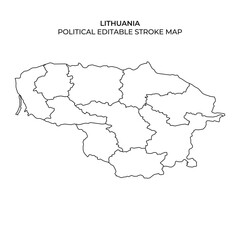 Outline of Lithuania with political divisions for editing purposes