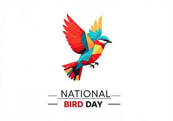 Obraz premium Colorful Geometric Bird Illustration for National Bird Day Celebration