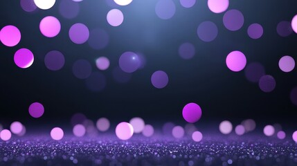 Abstract Background with Soft Glowing Bokeh Lights in Shades of Purple and Blue, Creating a Dreamy Atmosphere for Festive and Inspirational Themes