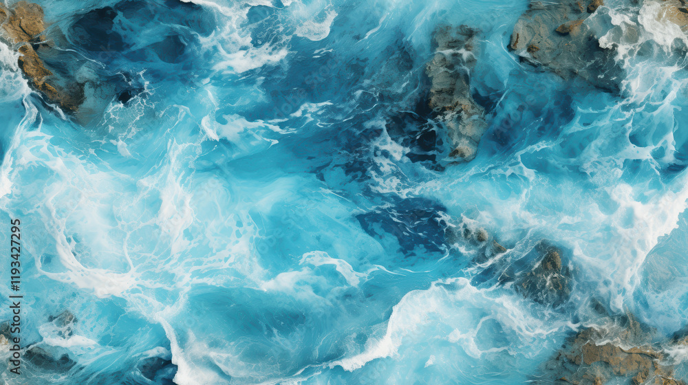 Poster a beautiful seamless pattern background capturing the interplay of light and water in a tropical oce