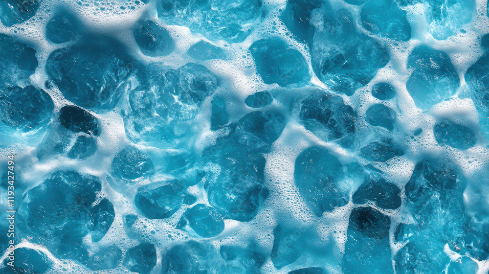 Poster an enchanting seamless pattern background capturing the lively movement of ocean waves, featuring vi