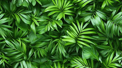 A beautiful seamless pattern background of rich green leaves, offering a serene atmosphere perfect for nature-themed designs and artistic expressions.