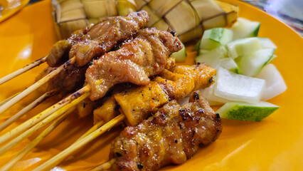 Delicious Malaysian Local Cuisine Barbeque Skewered Meat, Satay
