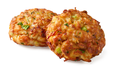 Delicious food, maryland crab cakes on a transparent background