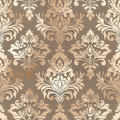 Elegant damask seamless pattern fabric motifs interior decor textiles home design warm tones sophisticated woven design