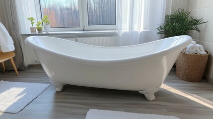 A macro shot of a clean bathtub in a cozy home bathroom, reflecting the results of diligent cleaning efforts to keep the space inviting and sanitary.