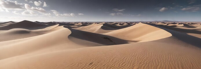 A vast and endless gray-black expanse of sand dunes, desert landscape, vast open spaces, sandy terrain