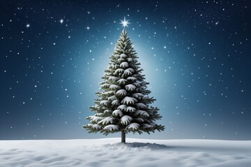 there is a snow covered tree in the middle of a snowy field