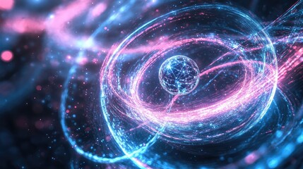 Obraz premium A future with quantum-enhanced energy efficiency, where quantum computing helps balance energy supply and demand in smart grids