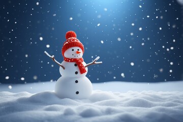 there is a snowman that is standing in the snow