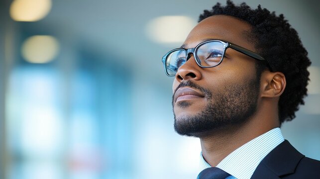 A close-up of a business professional reflecting with a cup of tea in hand, balancing strategy with mindfulness to create a positive mindset for success.