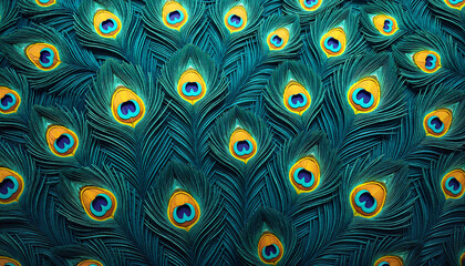 Copy space Vibrant peacock feathers with intricate details