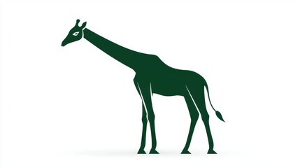 Obraz premium Stylized Green Giraffe Illustration on a Clean White Background