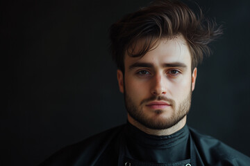Obraz premium Very attractive hair salon client with a nice beard and a propper haircut 