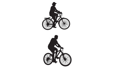 Obraz premium A bicycle man vector typically refers to a digital illustration or graphic representation of a man riding a bicycle, created in vector format.