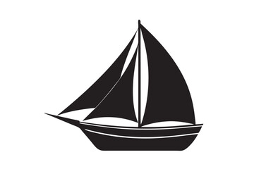 A sailboat vector silhouette isolated on white background (1)