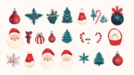 Celebrate the joy of Christmas with our minimalist-style elements and illustrations. From jolly Santa to festive decorations, our collection has everything you need to bring holiday cheer.