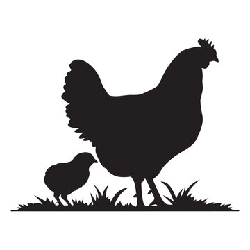 recommend clip art: 
                    Mother hen with her chicks silhouette vector, happy mother hen walking with her cute little chicks.
                    