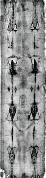 Negative perspective of Jesus on shroud of Turin CMYK vector ready for print