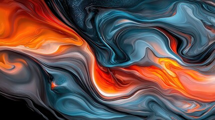 Obraz premium Dynamic abstract art composition studio setting digital artwork dark background close view vibrant fluid motion