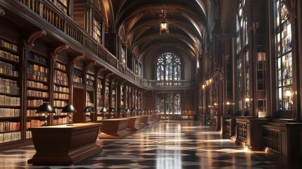 Obraz premium Education background enriched by library resources and academic experiences at school, university, and beyond.