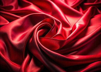 Obraz premium Elegant Slow Motion Red Silk Waves: Luxurious Fabric Background