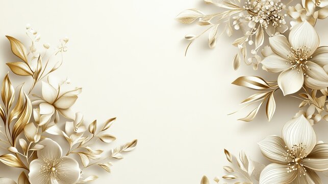 Elegant wedding card design with intricate floral ornamentation, providing ample space for personalized text to convey your special message.