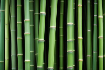 Obraz premium a close up of a bunch of green bamboo stalks with a black background