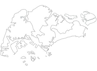 Obraz premium Singapore map. High detailed illustration map - outline Singapore country Map