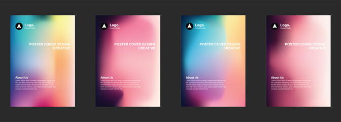 Creative Poster Cover Designs Gradient Backgrounds, Logos, About Us