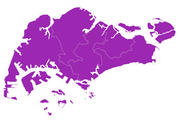 Singapore map. CDC districts map of Singapore, empty map of Singapore