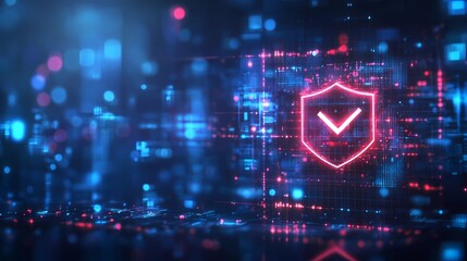 Cybersecurity shield with email icon highlighting secure messaging and encrypted data transfer, private communication, online safety, book illustration style