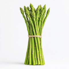 Fresh asparagus bundle tied with twine, showcasing vibrant green color and farm-fresh quality for healthy cooking.