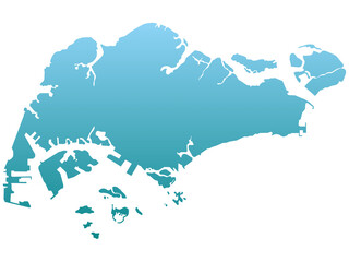 Singapore map isolated on white background