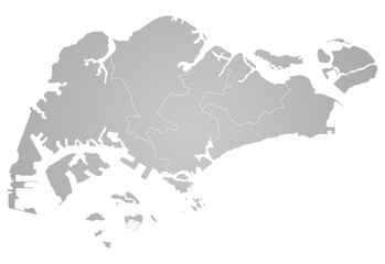 Singapore map. CDC districts map of Singapore, empty map of Singapore