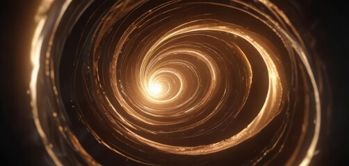 abstract spiral shape glows with an inner light, glowing organic form, glowing nautilus