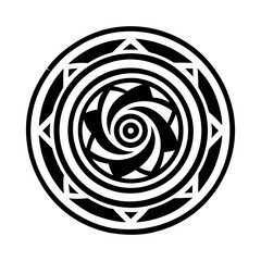 A filled style icon of astral spiral