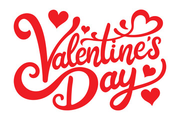 Modern Calligraphic Happy Valentines Day Vector Design