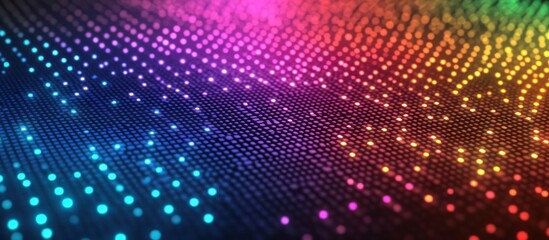Fototapeta premium Captivating abstract digital featuring a vibrant display of pulsing neon lights dynamic geometric patterns and a mesmerizing chromatic spectrum