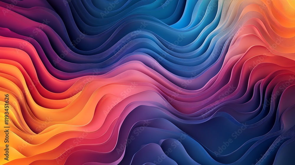 Poster abstract colorful waves gradient background design