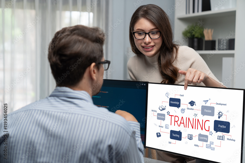 Poster e-learning website with sofware for student to study online on the internet network brisk