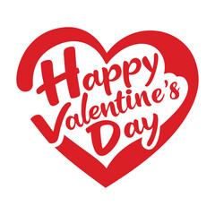Romantic Vector Happy Valentines Day with Calligraphy and Hearts