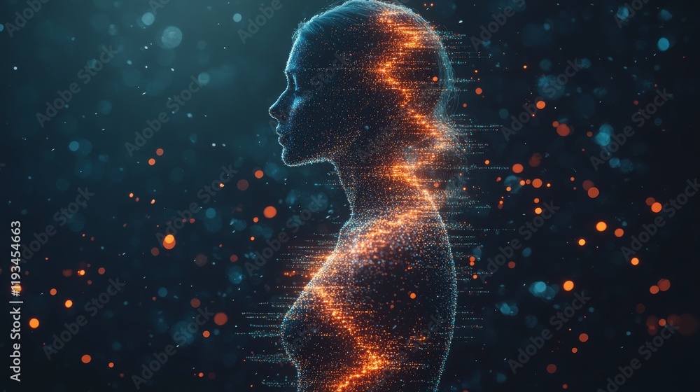Poster graph illustrating the correlation of telomere lengths in human cells across different age groups