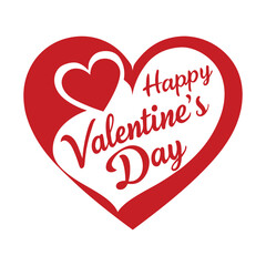 Handwritten Style Happy Valentines Day Calligraphic Art