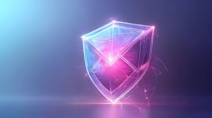 Shield and email icon merged to symbolize secure electronic correspondence, safe data exchange, and privacy protection, book illustration style